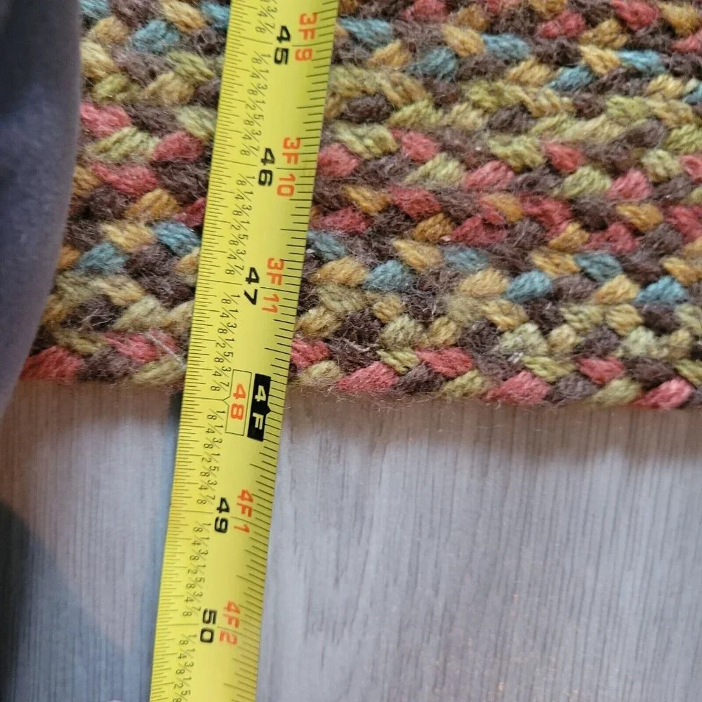 Hand Woven Woolen Wool Crochet Throw Rug Multi Color